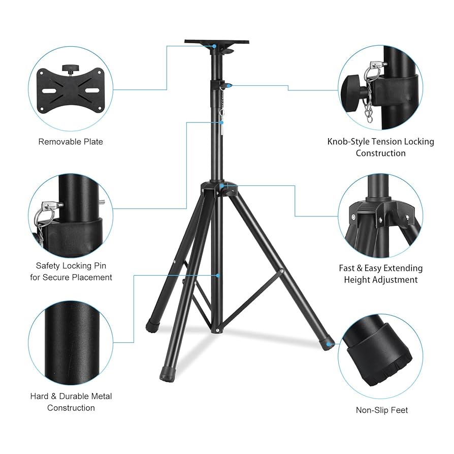 uxcell PAスピーカースタンド 高さ調節可能 三脚 71cm-140cm 71rp-Q+CRvL._UF894,1000_QL80_.jpg